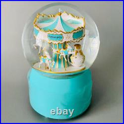 Auth Tiffany&Co. VIP Limited Snow Globe Merry go round Music Box Japan Unused
