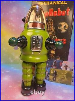 Tin toy GREEN MOON ROBOT limited edition Japan's space age (093/100) mint/box