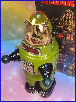 Tin toy GREEN MOON ROBOT limited edition Japan's space age (093/100) mint/box